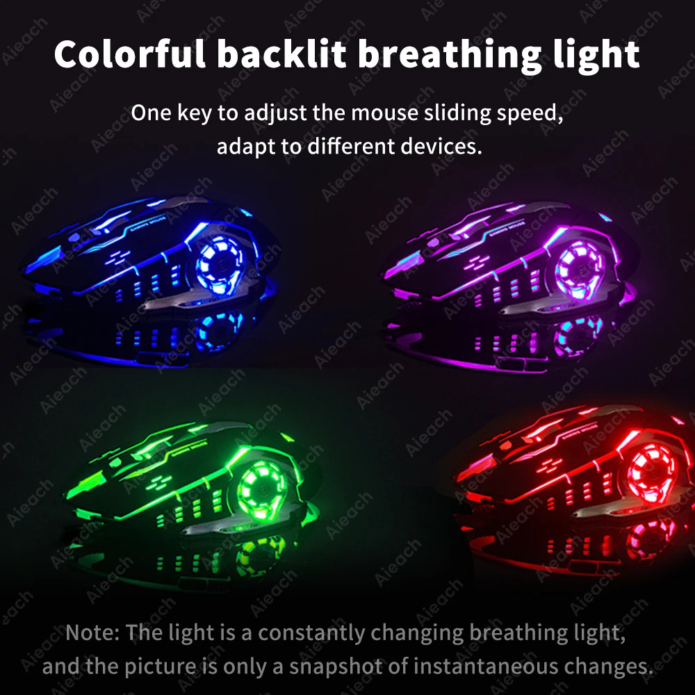 Ratón inalámbrico con Bluetooth, Mouse recargable RGB, inalámbrico,  silencioso, retroiluminación LED, ergonómico, para juegos, 1 Uds. – Los  mejores productos en la tienda online Joom Geek