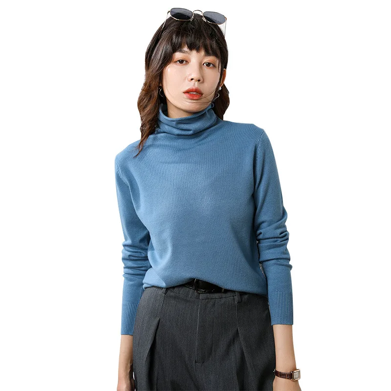 

Half-high collar bottoming shirt women's autumn and winter thin modal pile collar long-sleeved t-shirt inside knitted shirt
