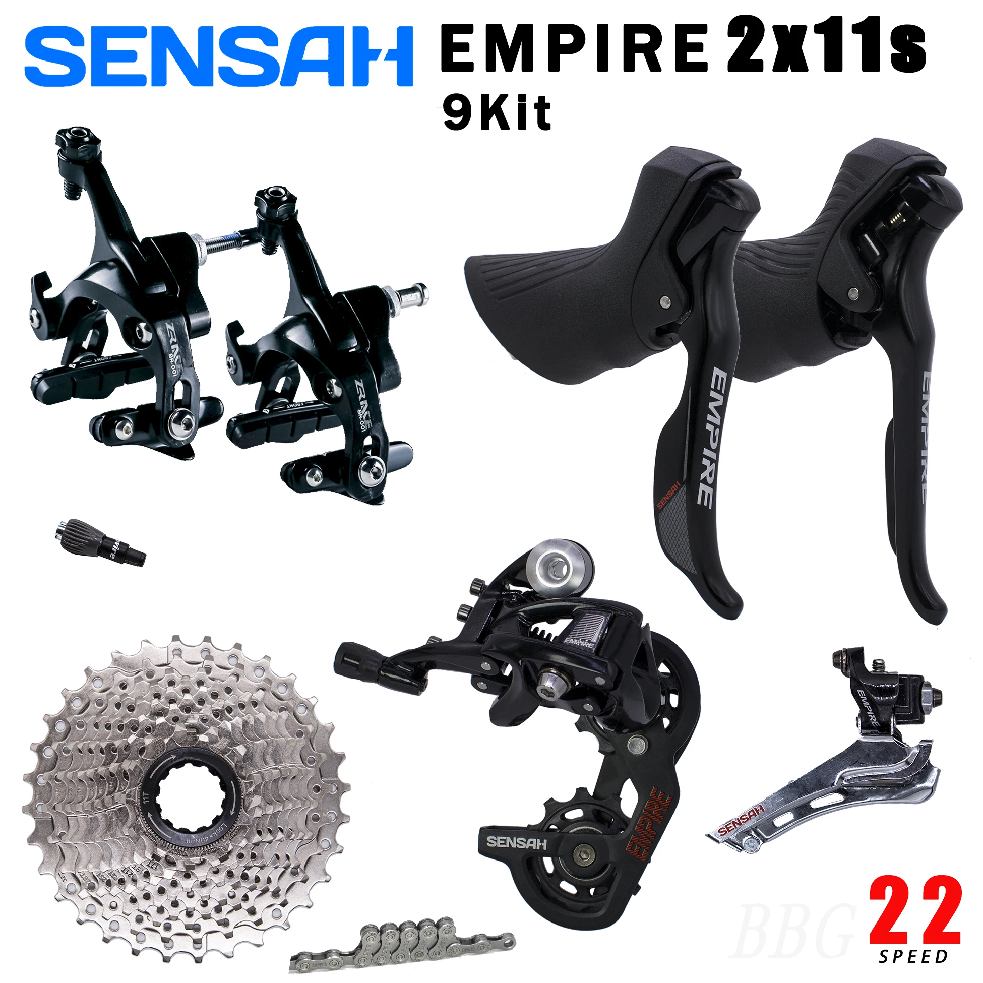 US $193.20 Sensah Empire 2x11 Speed 22s S For Road Bike Groupset 9kit Shifter Derailleur Cassette 11v Caliper Brake Ut 5800 R7000 R8000 105