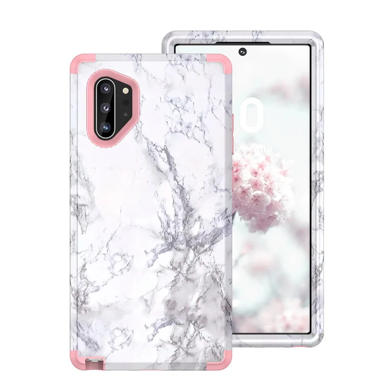 Ударопрочный мраморный чехол для samsung Galaxy Note 10 9 S9 S10 Plus S10+ Гибридный чехол 3 в 1 прочный защитный чехол для телефона
