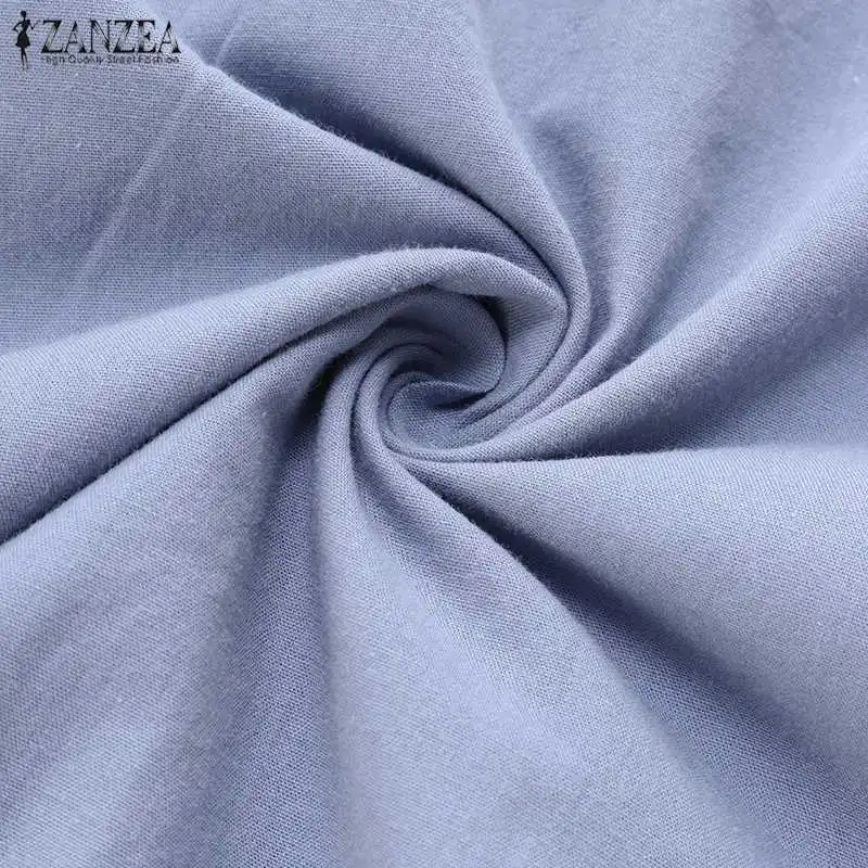 Женские топы и блузки ZANZEA, рубашки с вышивкой для девушек, повседневные топы с отворотом на шее, осень, туника с длинным рукавом, Blusas Femininas 5XL