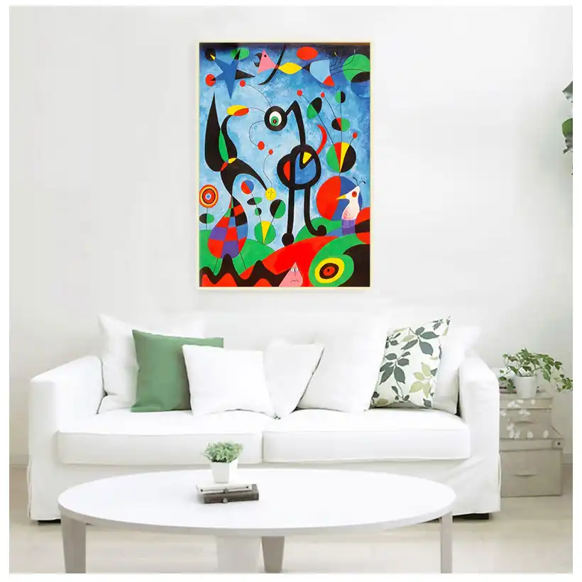 Quadro Moderno Astratto Con Pesci Rossi E Mare – Tela 40x50 Cm (2 Pezzi) – Stampa HD Senza Cornice