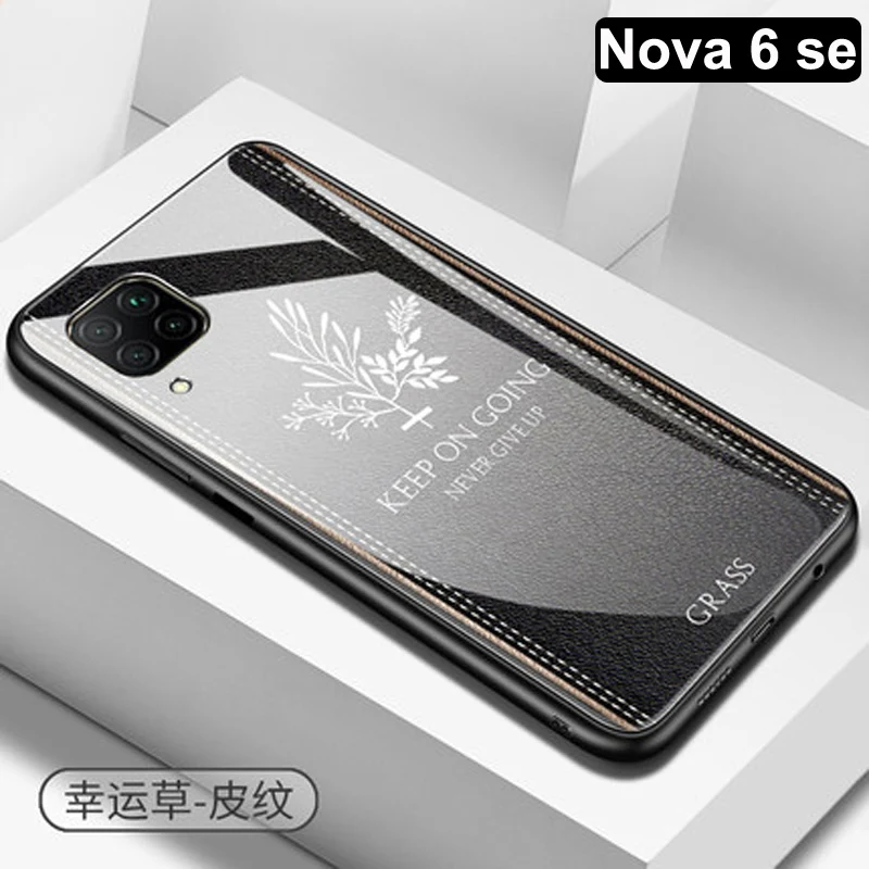 Для huawei nova 6 Чехол nova 6 se Противоударная задняя крышка для huawei nova 6 se чехол из закаленного стекла для телефона для huawei nova 6se оболочка - Цвет: Nova 6 se