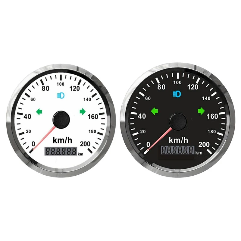 85mm GPS Speedometer 200Km/H LCD Display Tachometer 12V 24V With Red