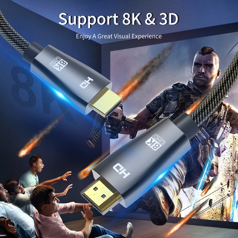  ̺ HDMI ȣȯ 2.1 ں UHD HDR 8K @ 60Hz  48Gbps HDCP2.2 HDR eARC 3D for PS4 SetTop Box HDTVs 