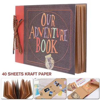 

Retro Photo Album Memory DIY Anniversary Scrapbook Lace-up Loose-leaf Album DTT88