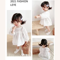 Ensemble de vêtements vintage en dentelle brodée pour filles, combinaison à manches longues printemps-automne pour bébés et tout-petits, tenue pour enfants 5
