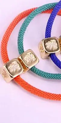 girl charm 10 шт., смешанные цвета, счастливая веревка, шнур CZ, для мальчиков и девочек, очаровательные разделительные браслеты из бисера - Окраска металла: girl charm