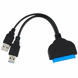 USB 3,0 до 22-pin SATA 2,5 "дюймовый жесткий диск USB 3,0 SATA 22Pin данных Мощность Кабель-адаптер Wins 7/8/10 задницы