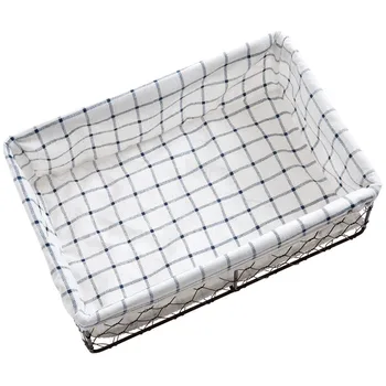 

New Creative Storage Basket Iron Storage Box Bathroom Basket Househlod Organizer with Cloth Bag for Debris Kitchen Sundries Food