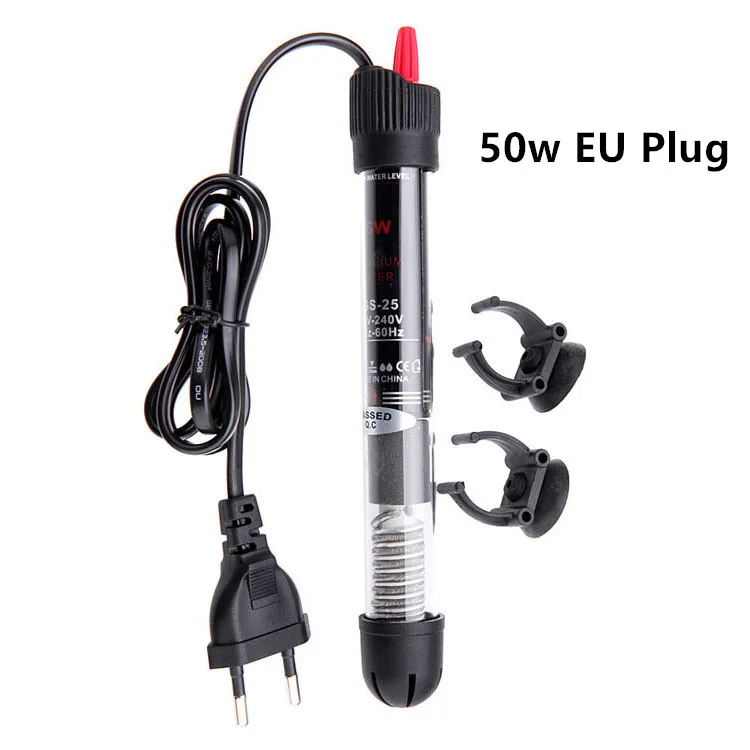50w EU Plug 25 Вт/50 Вт/100 Вт/200 Вт/300 Вт погружной аквариум автоматический водонагреватель с европейской вилкой, нагревательный стержень с постоянной температурой, штепсельная вилка европейского стандарта - Цвет: 50w EU Plug