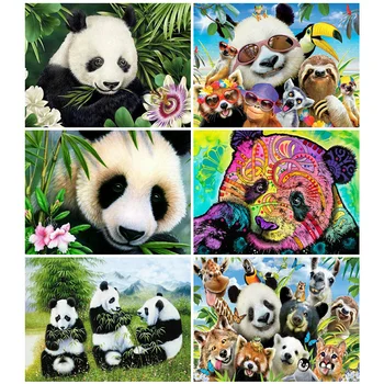 

HUACAN Full Square Diamond Painting 5D Animal New Arrival Diamond Embroidery Panda Home Decoration Gift