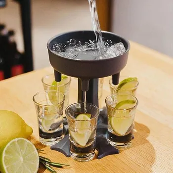 

6 Shot Glass Dispenser Holder Carrier Caddy Liquor Dispenser Party Beverage Drinking Games Bar Cocktail Wine Quick Filling Tool