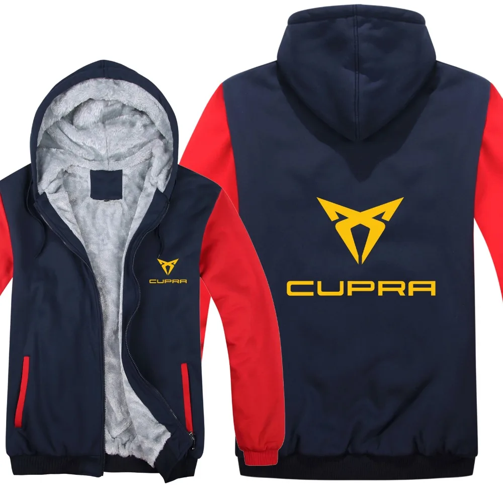 Новые толстовки с капюшоном Cupra, зимняя мужская куртка, пуловер, Мужское пальто, повседневная шерстяная подкладка, флисовые свитшоты Cupra