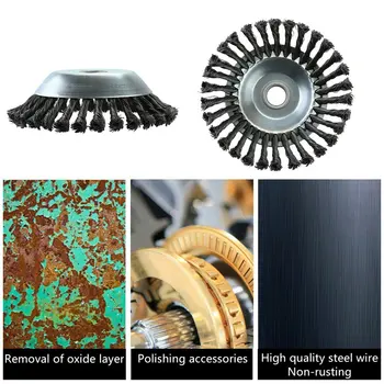 

Weed Brush Rotary Joint Twist Knot Steel Wire Wheel Brush Disc 25.4x200mm Landscaping&Cutting Irrigation Machinery Accessaries