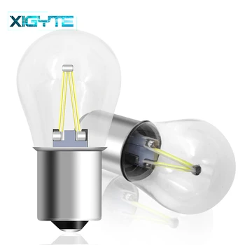

Car led P21W LED ba15s 1156 led filament chip car light S25 auto vehicle reverse turning bulb lamp Turn Signal DRL white 12v 24v