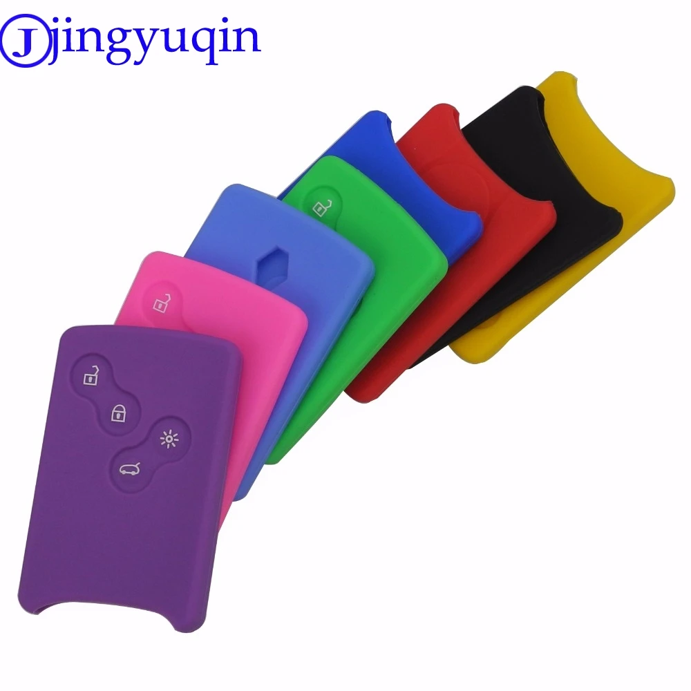 Чехол для ключей с 4 кнопками из силиконовой резины защитный чехол Renault Clio Logan Megane 2