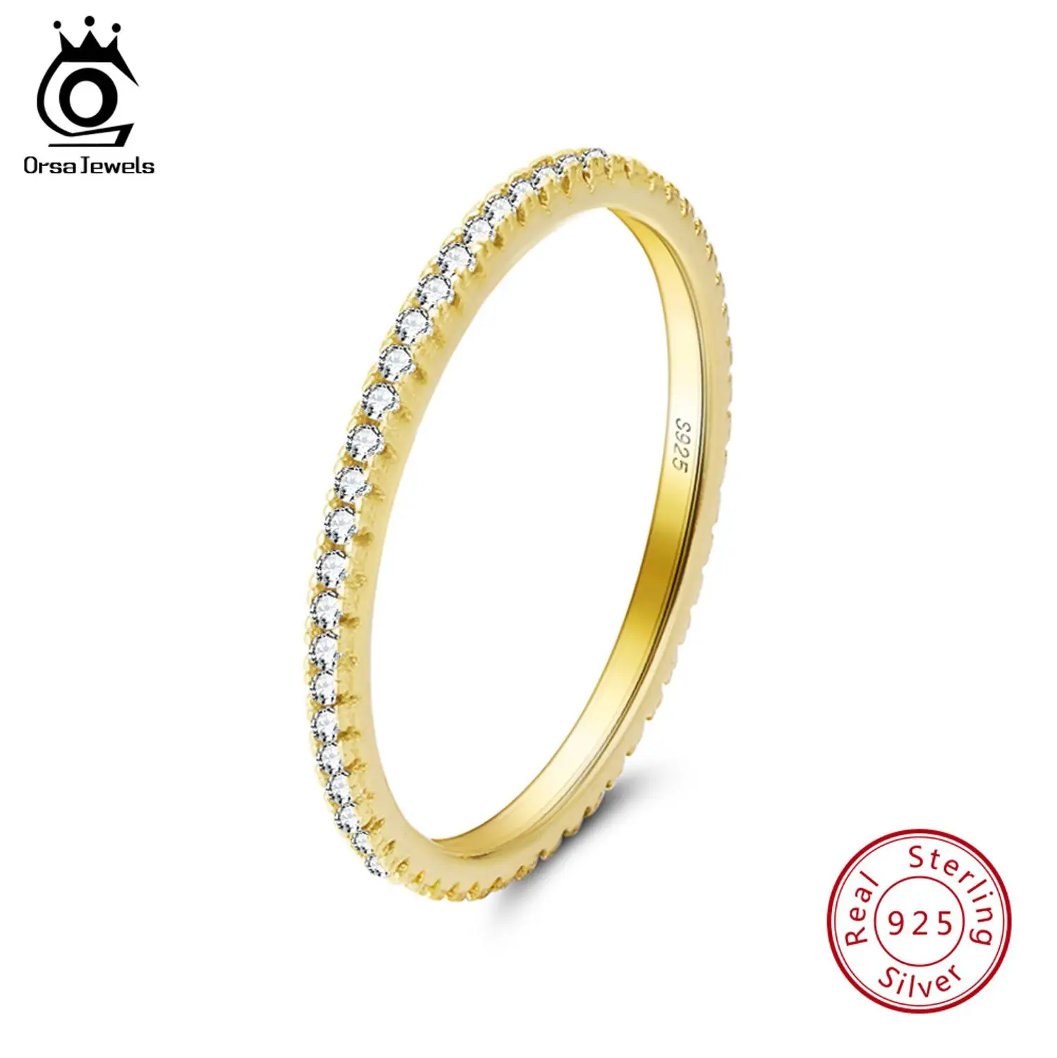 ORSA JEWELS роскошное женское свадебное кольцо, модное 925 Серебряное ювелирное изделие, кольцо для помолвки с фианитом для женщин, SR63-R