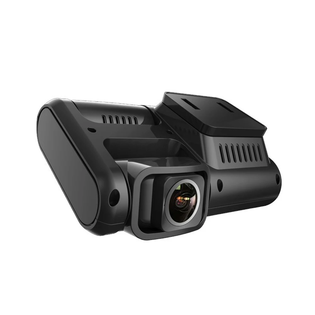  Inside Outside Dual Lens Parking Plastic Mini Video Night Vision Recorder Black Car DVR Dash Camera