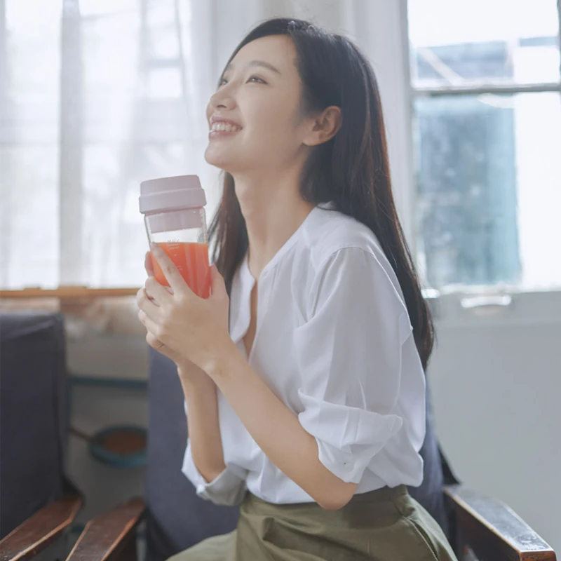 Xiaomi соковыжималка, стеклянный миксер, шнековая соковыжималка, портативный кухонный комбайн, 400 мл, Магнитная Зарядка, 30 секунд, быстрое смешивание, 5