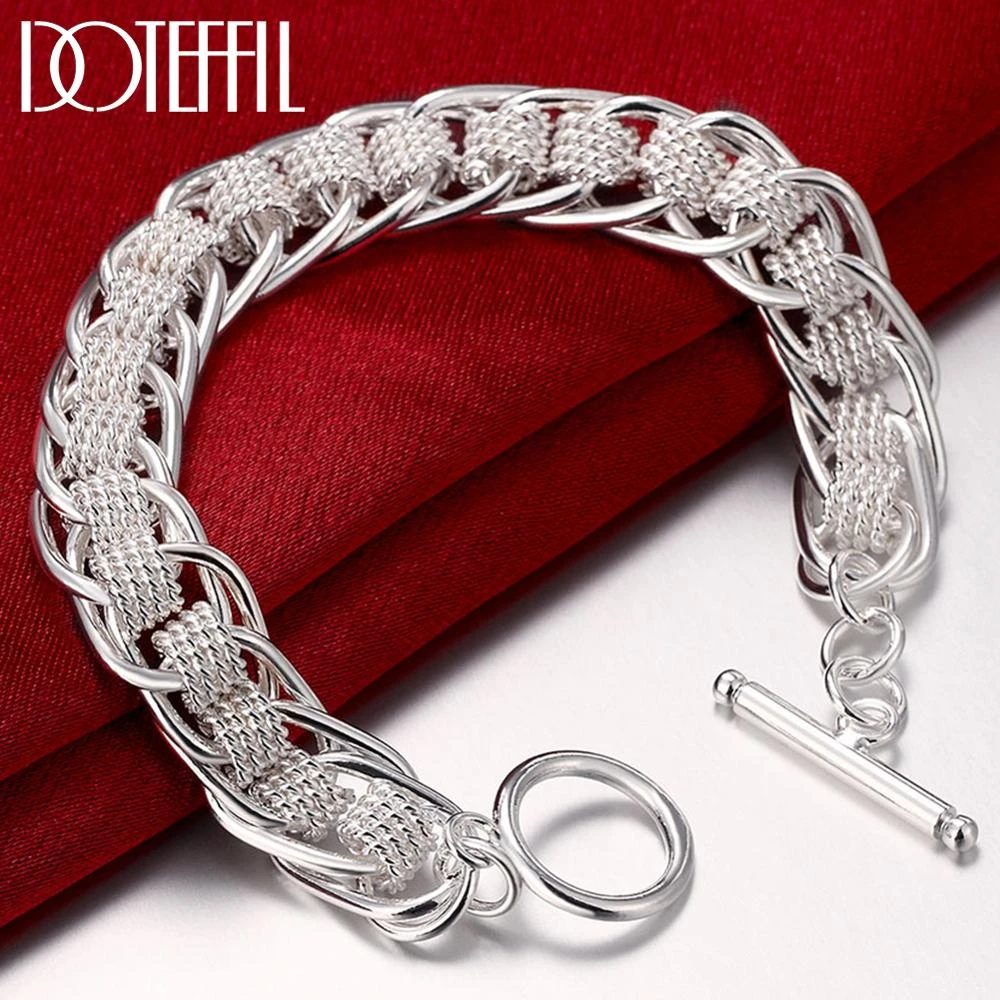 Doteffil 925 Sterling Silver High Quality Lady Bracelet Many Circle