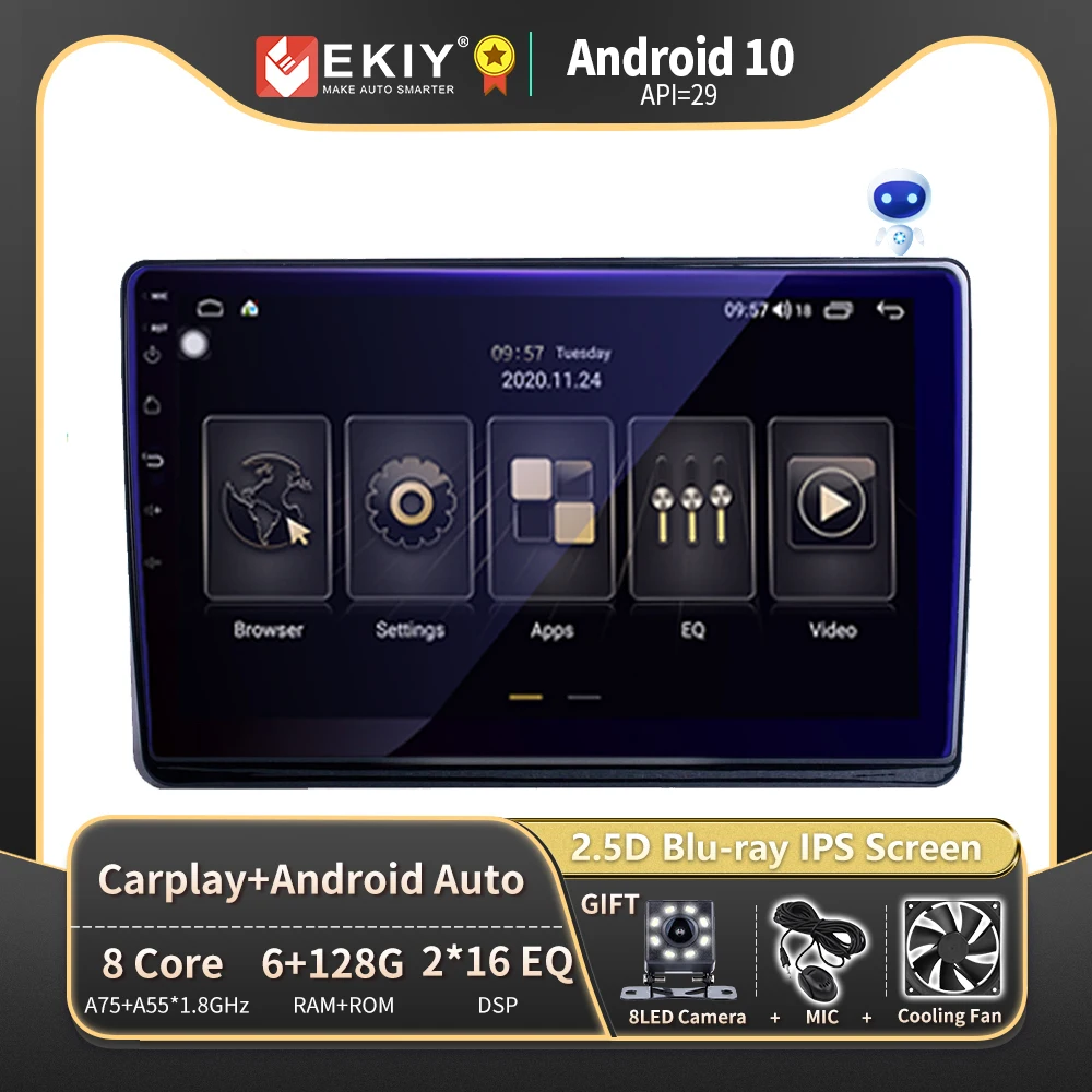 Автомобильное радио EKIY 6G 128G Blu-Ray DSP Android 10 для Citroen C4L 2019 GPS навигация Мультимедиа
