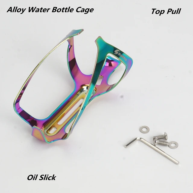 MTB Moutain Road Bike Alloy Colorful Oil Slick Dazzle Color Super Light Bicycle Water Bottle Cage Holder 2