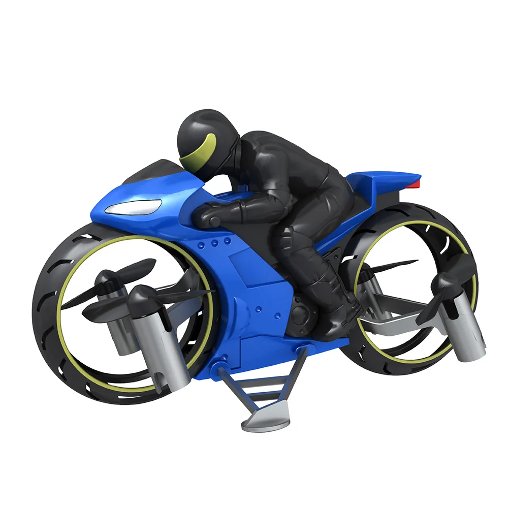 Радиоуправляемый игрушечный мотоцикл-амфибия с дистанционным управлением, четырехосный беспилотный светильник с одним ключом, модель самолета для детей, подарок на день рождения, год - Цвет: blue