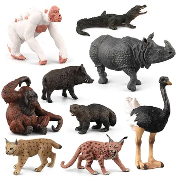

Simulation Animal Toys Children Kids Toy Gift Lynx Orangutan Crocodile Ostrich Wild Boar Model Action Figure Toys Figurine Dolls