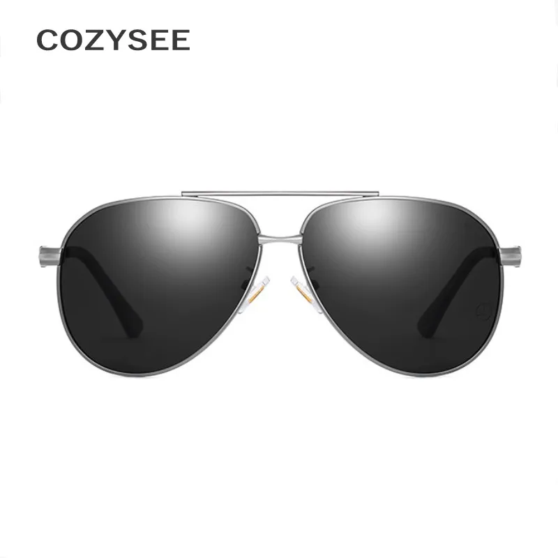 GUN GREY Мужские поляризационные солнцезащитные очки унисекс UV400 для вождения, стильные поляризованные солнцезащитные очки, мужские очки - Цвет линз: GUN GREY