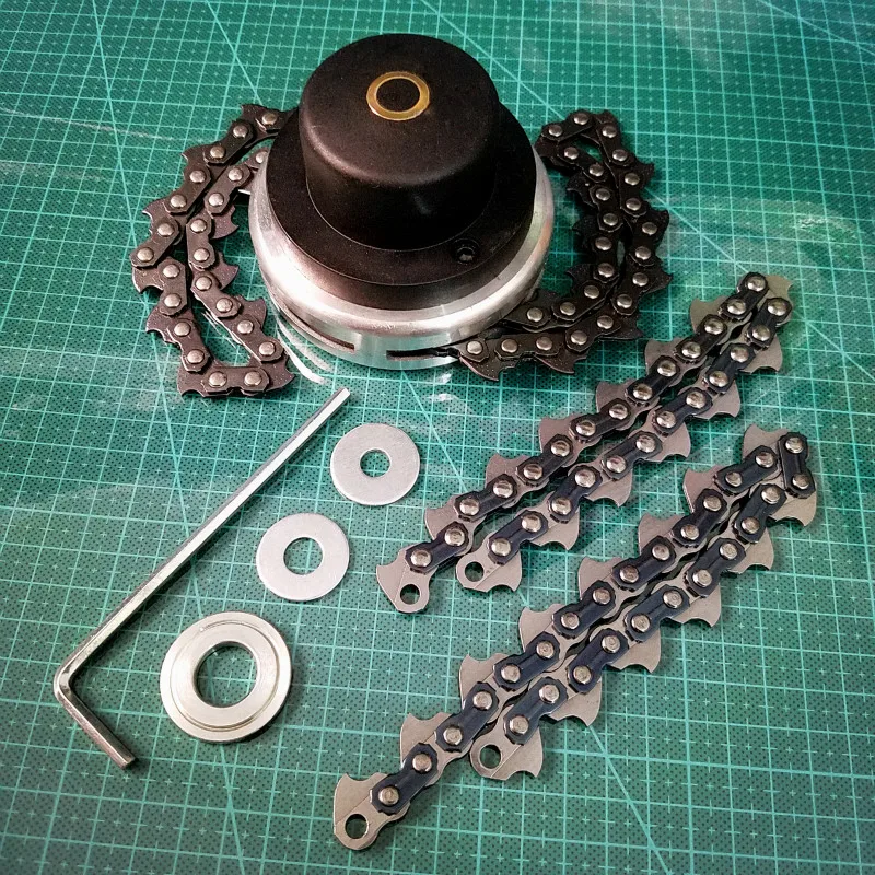 Grass Trimmer Head Universal Lawn Mower Chain Trimmer Head Chain Brushcutter For Trimmer Garden Grass Brush Cutter Tools Spare Parts