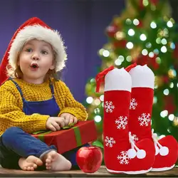 Рождественский чулок, сапоги, конфетные сумки, новогодние украшения, сумки с принтом снежинки, Рождественский фестиваль, детские подарки