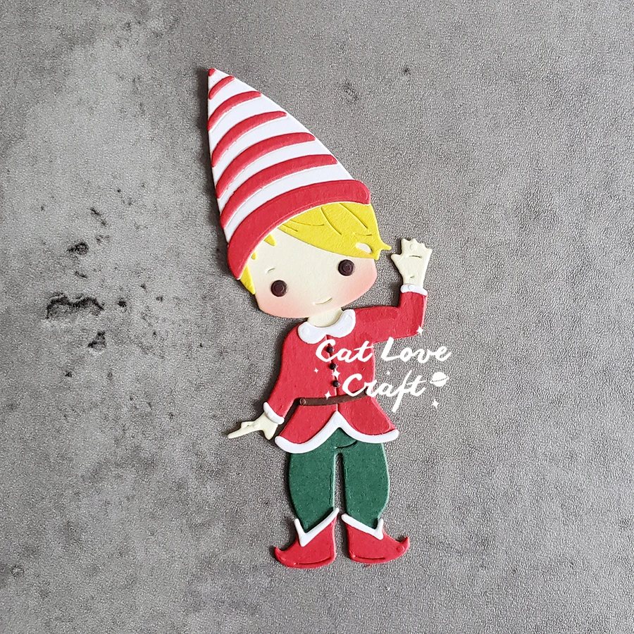 Catlove 크리스마스 엘프 금속 절단 다이 스크랩북 금형 스텐실 다이 컷 카드 만들기 DIY 공예 엠보싱 2020 년 새로운 다이