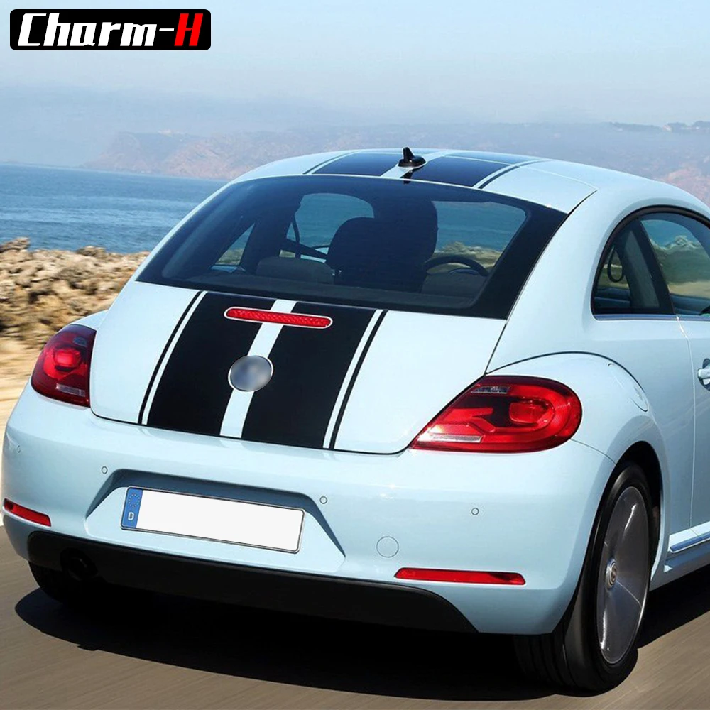 Car Styling Hood Bonnet Roof Rear Trunk Stripes Kit for Volkswagen Beetle A5 2011-2018 Vinyl Decals Stickers Accessories