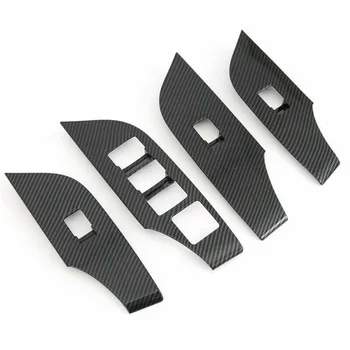 

Car Interior Door Armrest Cover Trim For Toyota RAV4 2019-2020 ABS Carbon Fiber Black Car Window Decoration Covers