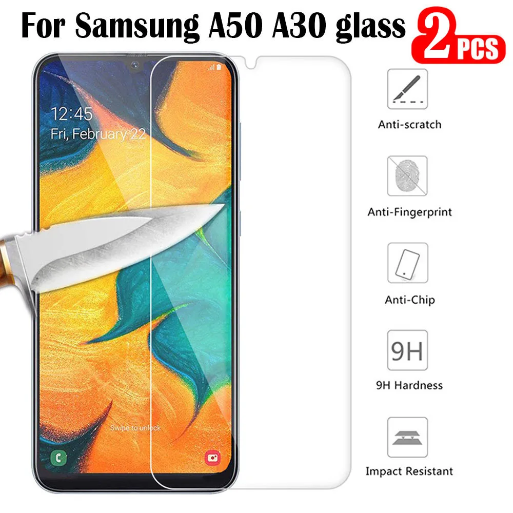 

2Pcs Tempered Glass for Samsung Galaxy A50 A30 A70 A40 A20 Screen Protector M20 M30 Protective Glass on Samsung A50 A40 glass