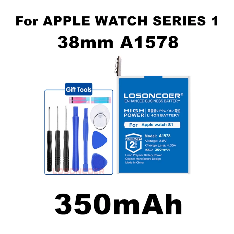 LOSONCOER A1578 350mAh аккумулятор для Apple watch Series 1 Series 2 38 мм 42 мм реальная емкость Series1 Series2 батарея+ быстрое поступление