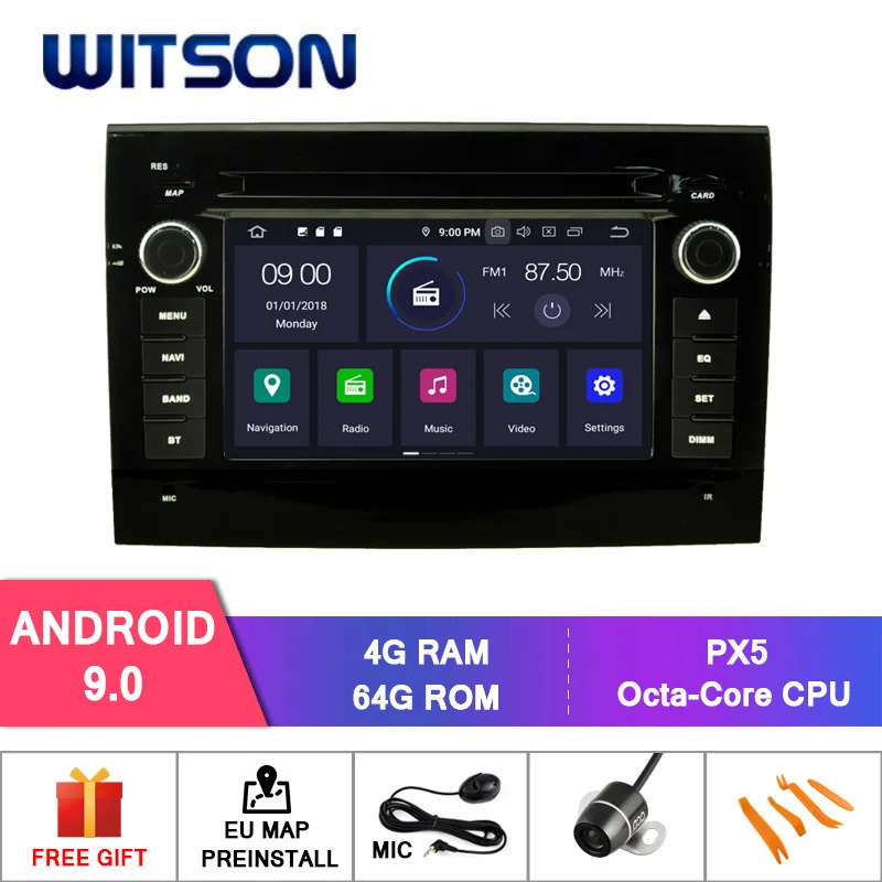 PX5 64GB ROM WITSON Android 9,0 Восьмиядерный PX5 автомобильный dvd-плеер для FIAT DUCATO 2006-2011 ips экран 4 Гб ram 64 Гб rom Автомобильный gps навигатор - Цвет: PX5 64GB ROM