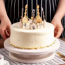 11 дюймов 360 градусов вращающийся поворотный стол для торта стенд торта Пластик Противоскользящий проигрыватель Кухня выпечки DIY инструмент для домашних животных