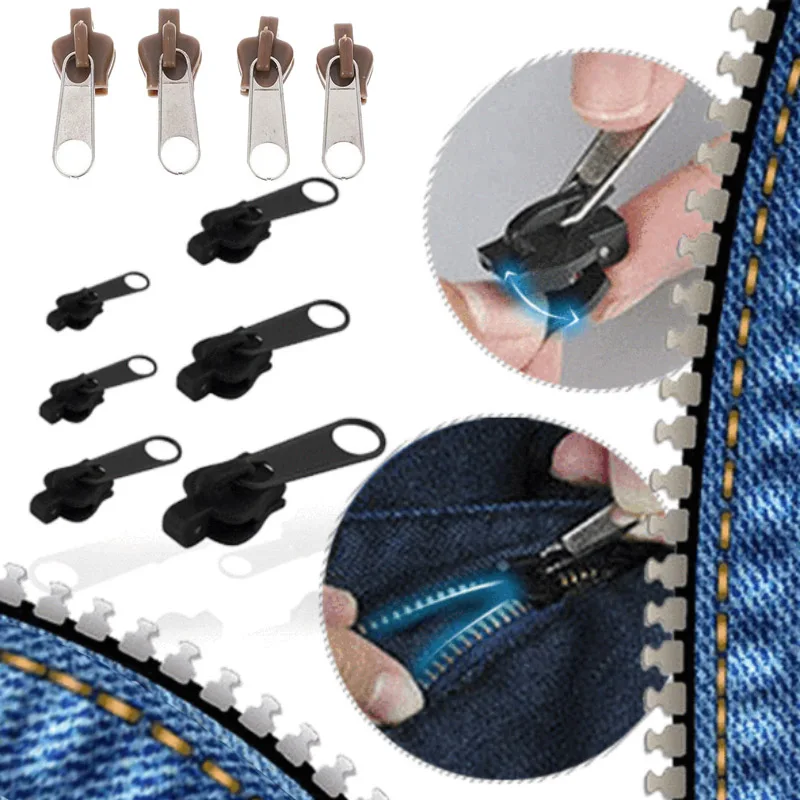 

Economical 6/12Pcs Universal Fix Zipper Repair Kit Replacement Zip Slider Zippers Puller ds99