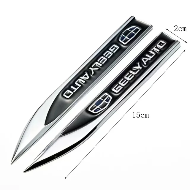 3D Metal Car Trunk Window Stickers and Decals Emblem Styling for Geely Emgrand EC7 EC8 X70 GE GT EV8 EX7 CK GS Auto Accessories C-Black