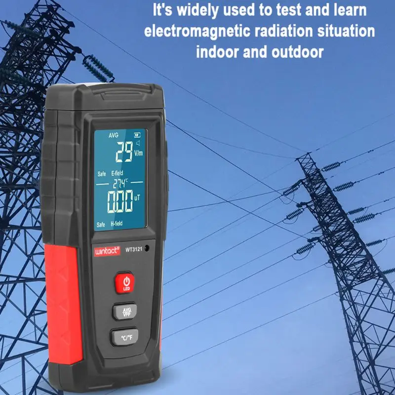 Testador de Radiação Handheld Medidor Eletromagnética Campo Elétrico Eletrônico Magnético Detector Dosímetro Wt3121 Emf Mod. 114003