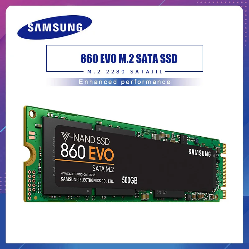 SAMSUNG SSD 860 EVO M.2 2280 SATA 1 ТБ 500GB 250GB Внутренний твердотельный диск 2 ТБ жесткий диск HDD M2 ноутбук Настольный ПК MLC PCLe M.2