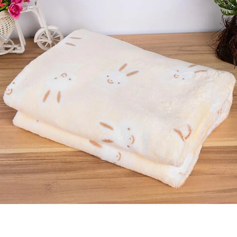 yellow rabbit Милый коврик для собак, кошек, слонов, кроликов, одеяло для домашних животных, коврик для кровати собаки, мягкий коралловый флис, кровать для кошек, чехол для домашних животных, зимний теплый спальный - Цвет: yellow rabbit