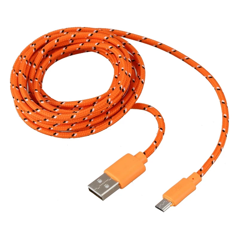 Универсальный 3M/10FT мини USB нейлоновый сетчатый кабель для передачи данных для samsung Galaxy S6