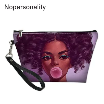 

Nopersonality Afro Girl Printed Cosmetic Bags for Women Ladies Professional Women Travel Makeup Multifunctional Storage Pouch