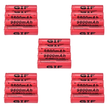 

20Pcs Portable Large Capacity Rechargeable Battery Protected Against Heat Battery For Flashlight LED Torch Red 9800mAh