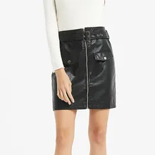 Высокая Талия Мини Короткая юбка стрейч Вечерние Vestidos s-xxl плюс размер Modis зима осень женские черные юбки карандаш из искусственной кожи