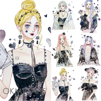 

shinning girl at night washi tape