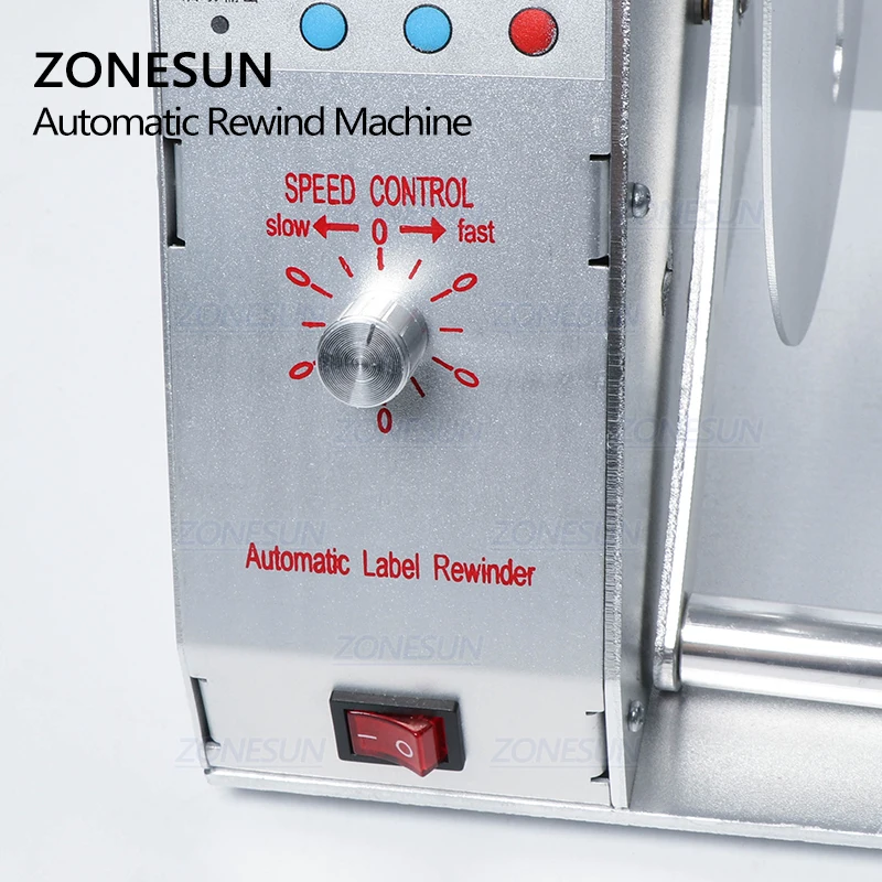 ZONESUN Otomatis Label Rewinder Untuk Pakaian Mencuci Label Barcode Label harga dan Kode: mesin Disesuaikan rewinding mesin